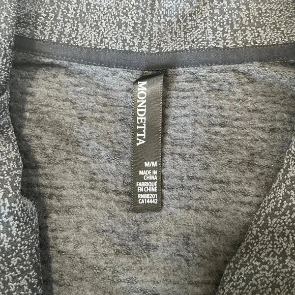 Mondetta Black Gray Speckle Quarter Zip Crop w/ Pocket Sweater | Size Medium - Picture 4 of 7